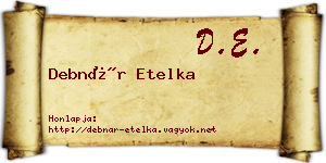 Debnár Etelka névjegykártya